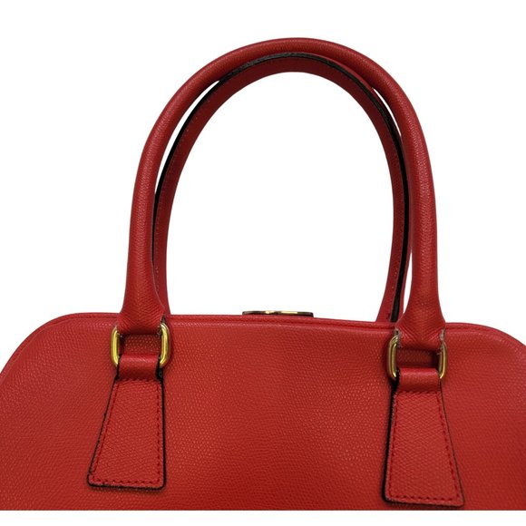 Vintage-Style Enzo Bertini Red Leather Shoulder Bag with Handles & Strap - Picture 4 of 11